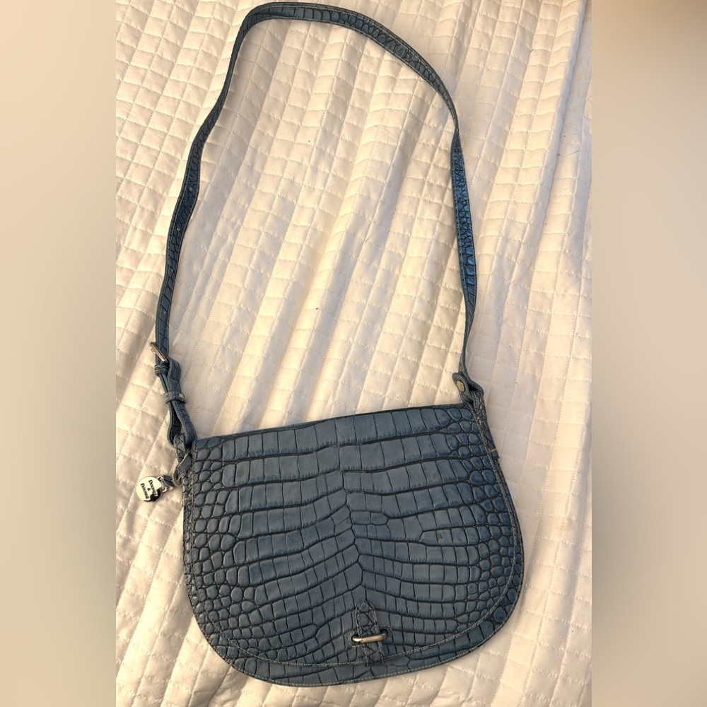 NEW Dooney & Bourke Italia Elegant French Blue Crocodile-Embossed Crossbody Bag